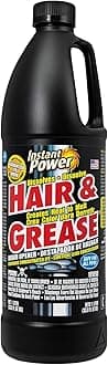 Instant Power Hair and Grease Drain Cleaner - Shower Drain & Sink Cleaner, Liquid Clog Remover, Made in USA, Sink Deodorizer - 1 Liter