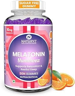 - NATURYZ Yummeez Melatonin 10mg Gummies for Sleep - Non-Addictive | No Added Sugar | Valerian Root, Chamomile | Enhance Sleep Quality for Restful Nights, Wake Up Fresh & Energetic - 30 gummies(Orange Flavour)