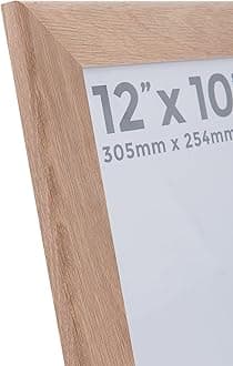 Wall Space 12x10 Oak Frame | Wide Light Oak Photo Frames 10x12 inches | 12 x 10 inch Oak Photo Frame | Solid Oak Picture Frames | Every Wooden 10x12 photo frame comes complete with REAL GLASS