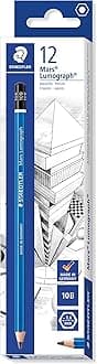 STAEDTLER100-10B Mars Lumograph Graphite Pencils for Drawing and Sketching - 10B (Box of 12)