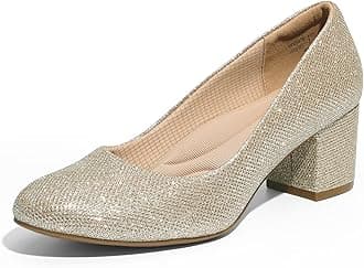 DREAM PAIRS Women's Pumps Low Chunky Block Heel Dress Shoes Closed Round Toe Comfortable Heels