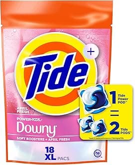 Tide Power PODs + Downy Laundry Detergent Pods, 18 Count, Soft Boosters + April Fresh