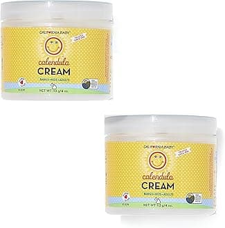 California BabyCalendula Cream | Soothing Baby Face Cream | 100% Plant-Based | Lavender Baby Lotion For Sensitive | Hypoallergenic | 2 Oz (Pack of 2)