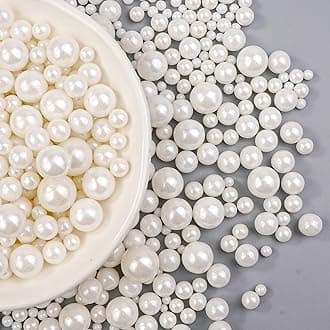Dazzjoy Edible White Pearl Sugar Sprinkles, White Pearls for Cake Decorating, 130g/4.58oz, Candy Baking Cake Decorations, Cupcake Toppers & Cookie Decoration, Wedding Party Valentines Easter Supplies