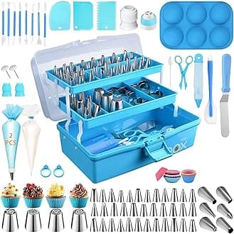 Beauenty Cake Decorating Tools Kit, Cake Baking Tool Set With Stainless Steel Piping Nozzle, Cake Decorating Supplies for Beginners and Professional Masters (236pcs)