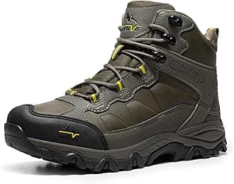 NORTIV 8 Men's Waterproof Hiking Boots Outdoor Trekking Lightweight Mountaineering Leather Shoes
