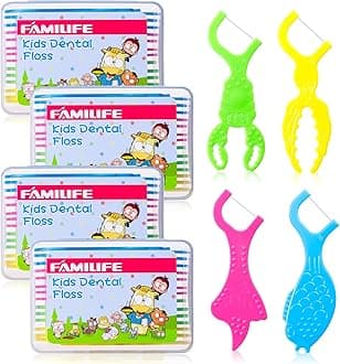Sponsored Ad - FAMILIFE Kid Floss Picks, 120 Pcs Kid's Dental Floss Pick Without Fluoride, Kid Flossers with 4 Travel Handy Cases, Helps to Fight Tooth Decay and Keep Your Kids’ Teeth Clean