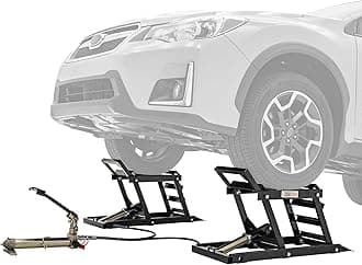 Black Widow Car Ramps for Oil Change, 3,000 lb GAWR, Hydraulic, Adjustable 6"–15.5", Underbody Access, Pair