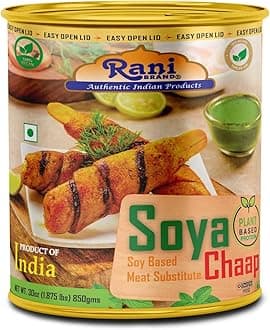 Rani Brand Authentic Indian Products Soya Chaap (Plant Based Protein) 30oz (1.875lbs) 850g ~ Easy Open Lid | All Natural | Vegan | No Colors | NON-GMO | Origin | Soy Based Meat Substitute