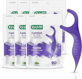 GUM Sunstar 887Dd Comfort Slide Mint Flossers, 6 X 90 Count