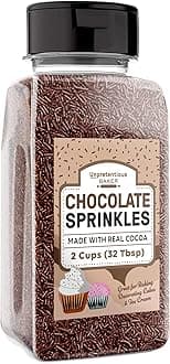 Chocolate Sprinkles, Perfect for Festivities, Multi-Use Shaker Bottle, Dessert Decorating