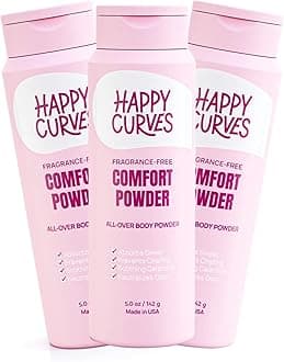 Comfort Powder: Talc Free Anti Chafe Body & Foot Powder Deodorant to Control Inner Thigh Chafing, Private Areas, and All Over Body for Women (5 Ounce (Pack of 3), Fragrance-Free)