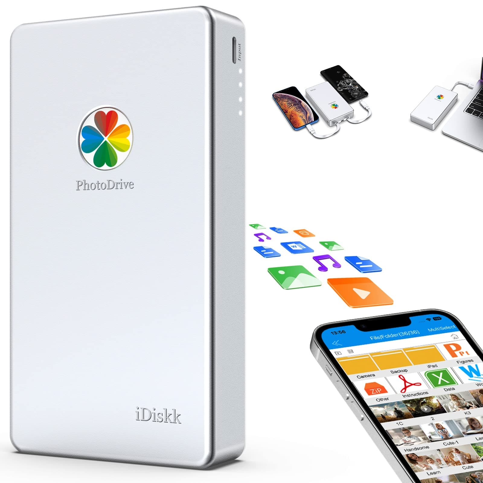 2TB App-le Certified External Hard Drive for iPhone 17 & iPad Android Mobile 2TB iPhone Hard Disk,MacBook and PC, Photo Stick to Backup Photos/Videos,Files for iPhone17/16/15/14