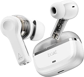 Nirvana Space, 360 Spatial Audio, Active Noise Cancellation (~32dB), 100Hrs Battery,4Mics ENx, Fast Charge, v5.3 Bluetooth TWS in Ear Earbuds Wireless Earphones with mic (Celestial White)