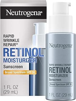 Rapid Wrinkle Repair Retinol Face Moisturizer with SPF 30 Sunscreen, Daily Anti-Aging Face Cream with Retinol & Hyaluronic Acid to Fight Fine Lines, Wrinkles, & Dark Spots, 1 fl. oz