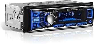 BOSS Audio Systems 611UAB Car Stereo System - Single Din, Bluetooth Audio and Calling Head Unit, Aux Input, USB, Mechless, No CD DVD Player, AM/FM Radio Receiver