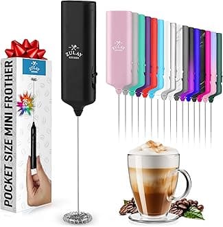 Mini & Mighty Milk Frother Wand – Powerful Handheld Coffee Frother, Battery Operated Drink Mixer – Compact Pocket Size – Detachable Whisk for Latte, Cappuccino, Matcha, Hot Chocolate – Black