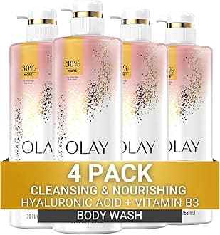 Olay Cleansing & Moisturizing Womens Body Wash 4ct with Vitamin B3 and Hyaluronic Acid 26 fl oz (Pack of 4)