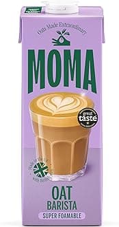 MOMA Barista Edition Oat Drink - 1 x 1L - 100% Plant Based Vegan - Perfect for Frothy Coffee - Made with the whole of the oat for fibre and delicious flavour - No Added Sugar - Vit D, B2 and B12