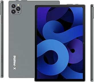 X-Prime A15 Max 10.1" HD Display Android 13 Slim Smart Tablet PC with Keyboard, Mouse, Dual SIM, 5G Network, Wifi Tablet, 8GB RAM 256GB ROM, Dual Camera, Google Meet and Zoom Supported (Grey)