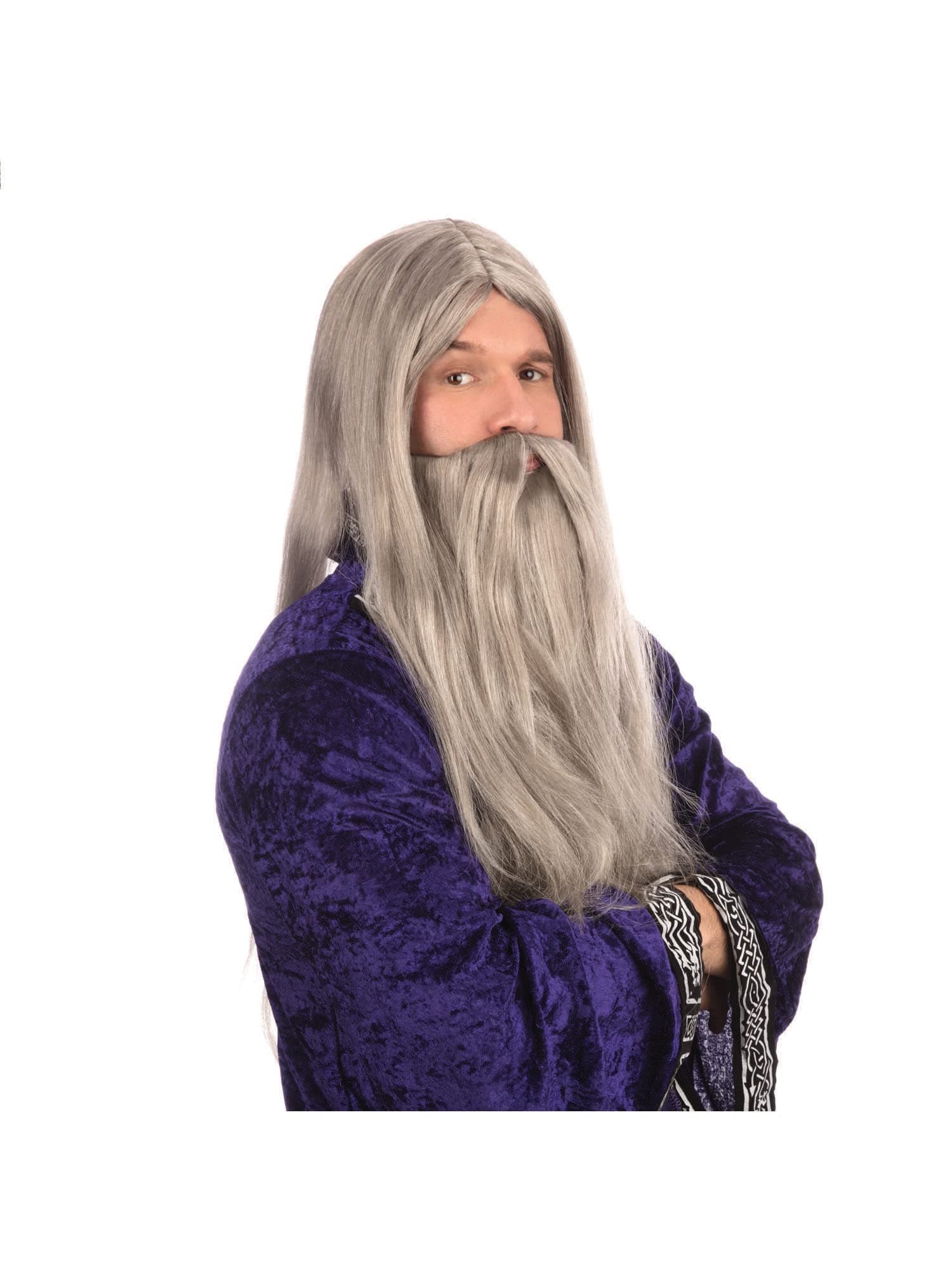 BW660 Wizard Wig and Long Beard, White, One Size