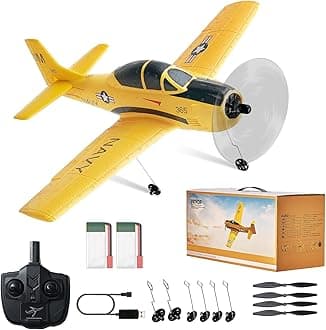 VEVOR RC Plane, 2.4GHZ 4 Channel RC Airplane with 6-Axis Gyro Stabilizer&2 Batteries, Ready to Fly T28 Trainer Aircraft Plane Toy, RC Glider for Adults Kids Beginners Boys Birthday/Xmas Child Gift