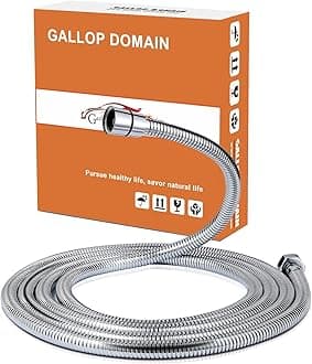 Shower Hose Extension 118'', Extra Long 304 Stainless Steel 10 Ft Handheld Shower Hose Attachment - Encrypted Anti-Tangle Flexible Chrome Connection Fit G 1/2" x G 1/2"