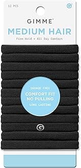 Beauty Medium Hold Hair Bands - Seamless Spandex & Nylon Ties for All Hair Types - Damage-Free, Comfort Fit Ponytail Holders - No-Crease Elastic Bands for Daily Use - 12 Pack, Black