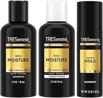 - Travel Essentials for Hair Care – Rich Moisture Shampoo, Conditioner & Extra Hold Hairspray for Heat Protection & 24H Frizz Control