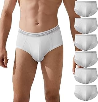 BAMBOO COOLMens Underwear Briefs Open-fly Briefs Tagfree Breathable men’s Underwear 6 Pack