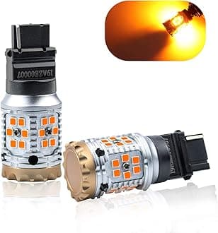 LivTee 3156 3056 P27W LED Turn Signal Light Blinker Bulbs - Error Free Canbus - Anti Hyper Flash, Amber Yellow