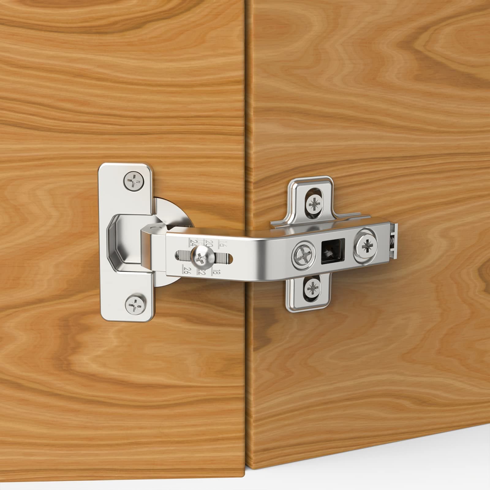 2 Pack 1 Pair 135 Degree Lazy Susan Hinges Full Overlay Concealed for Cabinet, Cupboard, Folded Door, Combination with Screws(Regular)