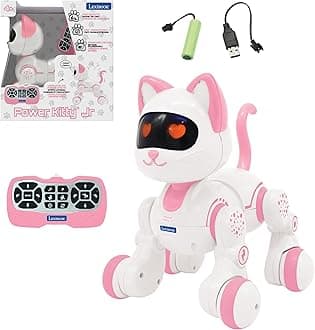 Power Kitty Jr., Remote control cat to train, Waddles like a real cat, Interactive eyes, STEM programmable, Rechargeable battery, Pink/white, KIT01