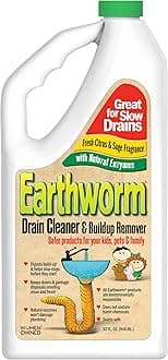 Earthworm Drain Cleaner - Clog Remover - Drain Opener/Deodorizer - Natural Enzymes, Safer for Families, Environmentally Responsible - 32 fl oz