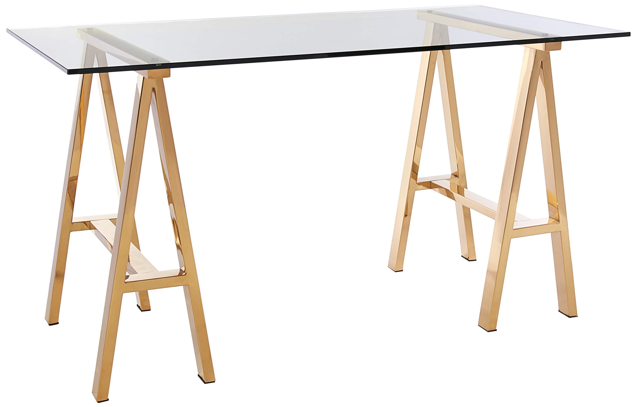 Brady Desk, Small, High Polish Gold