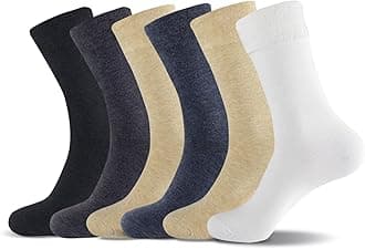 7DayOtter98% Cotton Rich Dress Socks for Business Mens Womens Casual Socks 6Pack