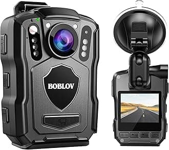 BOBLOV M5 2K Body Camera, 1440P Body Mounted Cam, Bodycam Built-in 4200MAH Battery,15Hours Record, IP67 Waterproof(64GB, GPS Version)