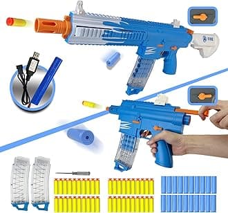 Toy Foam Blaster Gun - 416 Toy Rifle with 40 Soft Bullets 2 Magazines 20 Shells, Automatic Dart Gun for Boy Ages 14+ Years Old, Indoor Outdoor Gifts for Adult Kid Christmas Birthday