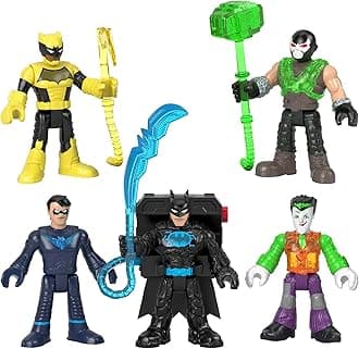 Imaginext DC Pack 5 Figures Batman Tech Dolls Character Toy Gift for Kids 3+ Years Old (Mattel GXD67)
