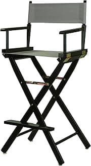 Casual Home 230-02/021-18 30" Director's Chair Black Frame-with Grey Canvas, Bar Height