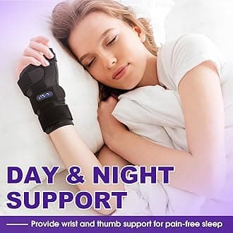 TISMOD Thumb Splint left Right Hand,Thumb Spica Splint Left Hand for De Quervain's Tenosynovitis Brace,Hand Brace with Thumb Support Carpal Tunnel Women/Men,Black-S/M-Left