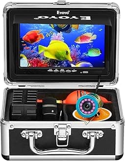 Portable 7in LCD Monitor Fish Finder Waterproof Underwater HD 1000TVL Fishing Camera 15m Cable 12 Pieces
