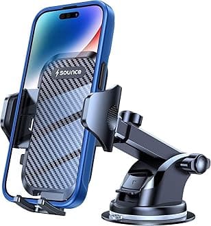 Sounce Car Phone Holder Mount, [Military-Grade Suction & Super Sturdy Base] Universal Phone Mount for Car Dashboard Windshield Air Vent Hands Free Car Phone Mount for All Smarphone iPhone Android