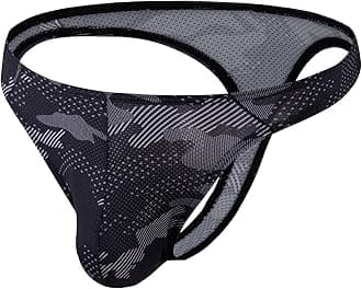 Summer Code Men's Thong G-String Underwear Micro Mesh Bulge Pouch Thong Panties Soft Stretch Bikini T-Back Underwear