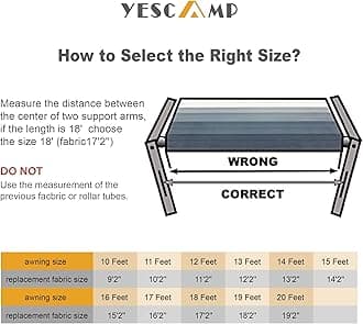 YESCAMP Manual RV Awning Complete Kit Retractable Camper Awning for RV or Trailers RV Roll Out Awning for Camper or 5th Wheel,Travel Trailers,Toy Haulers,Motohome(16Ft,White Frame,Blue Fade)