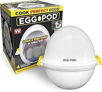 Emson Eggpod by Egg Cooker Wireless Microwave Hardboiled Egg Maker, Cooker, Egg Boiler & Steamer, 4 Perfectly-Cooked Hard boiled Eggs in Under 9 minutes As Seen On TV