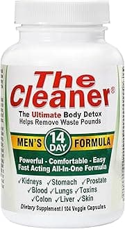 The Cleaner Detox, Powerful 14-Day Complete Internal Cleansing Formula for Men, Support Digestive Health, 104 Vegetarian Capsules