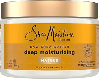 Shea Moisture Hair Mask For Curly Hair | Raw Shea Butter Restorative Deep Moisturizing Hair Masque | Sea Kelp & Argan Oil | Moisturizes Curly & Coily Hair for Smoother, Vibrant Curls 384ml