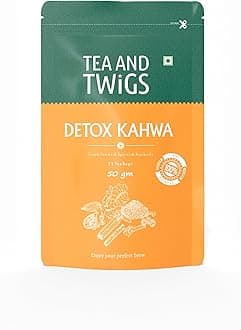 Detox Desi Kahwa Kahwa Green Tea - 25 Pyramid Teabags (50 Grams) - Black Pepper, Tulsi, Ginger, Clove - Cleanse, Cold Relief, Digestion