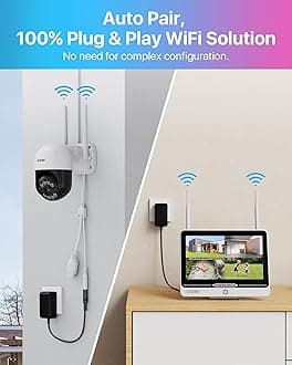 ZOSI 2K Wireless Security Camera System with 12.5in LCD Monitor,Night Vision,Human Detection,2 Way Audio,8pcs 3MP Outdoor Indoor Pan/Tilt Cameras,8CH Home WiFi NVR with 2TB HDD for 24/7 Recording